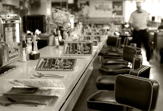 Table tents in a diner.